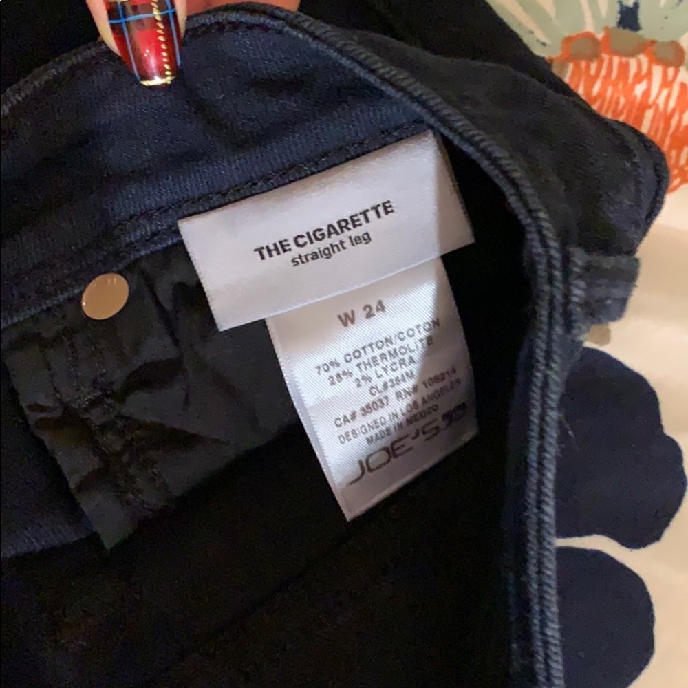 Joes jeans cigarette skinny dark wash size 24